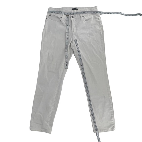 Eileen Fisher White Stretch Organic Cotton Tapered Ankle Jeans Size 8 Women's - Picture 4 of 5